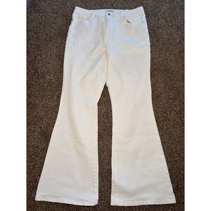 Elizabeth and James High Rise Flare‎ Jeans White Stretch Denim Womens 16